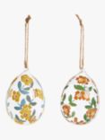 John Lewis Large Glass Floral Hanging Eggs, Pack of 4