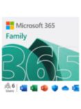 Microsoft 365 Family, Office Software for up to 6 people, PC/Mac, Tablets and Smartphones, 1 Year Subscription for 6 Users