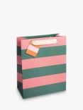 Caroline Gardner Stripe Gift Bag, Green/Pink, Medium
