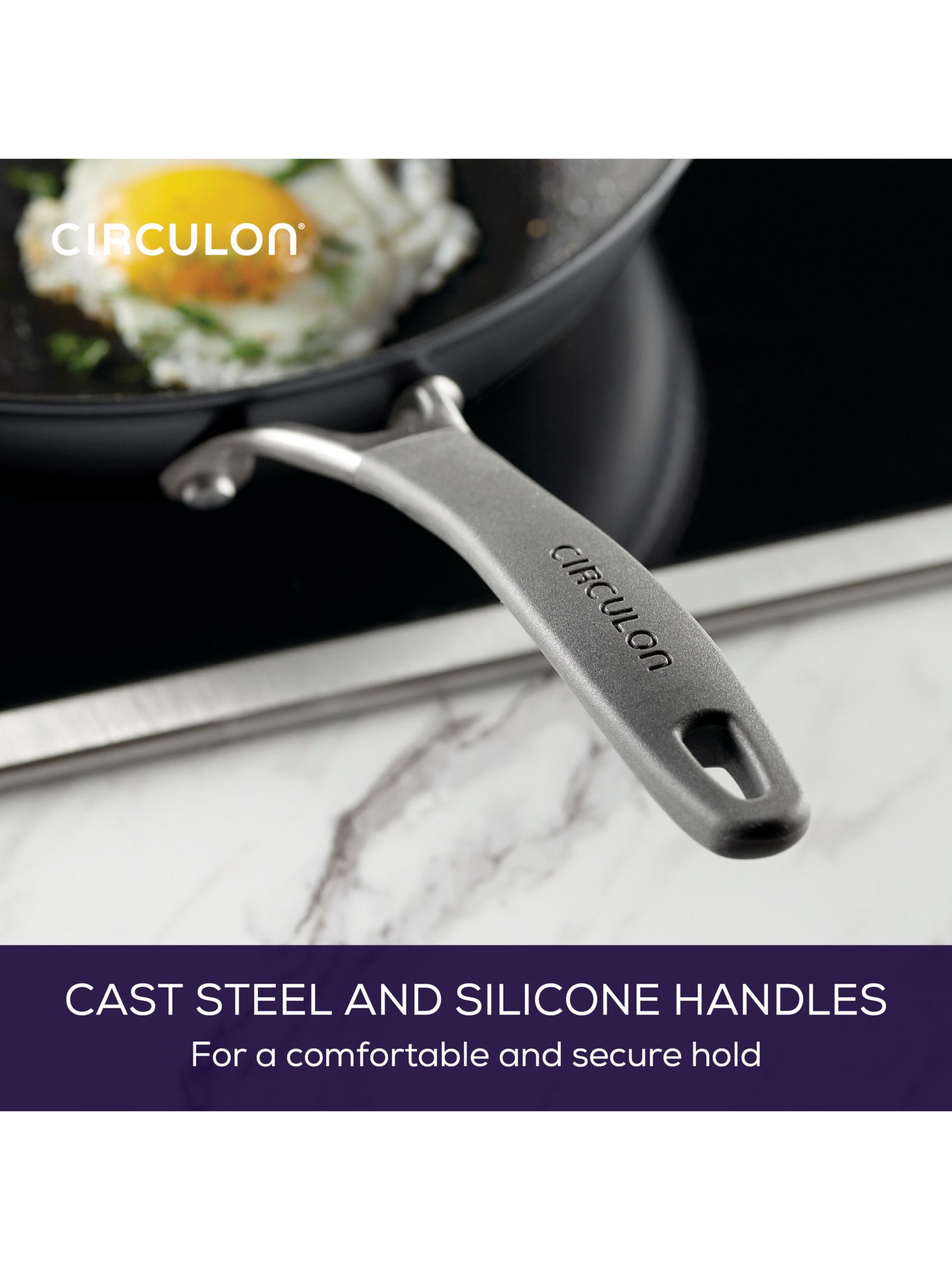 Circulon Aluminium ScratchDefense Non-Stick Wok with Helper Handle, 32cm