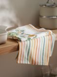John Lewis Orangery Cotton Tea Towels, Set of 2, Orange/Multi