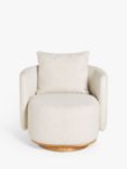 John Lewis Piro Swivel Armchair, Cream Natural Boucle