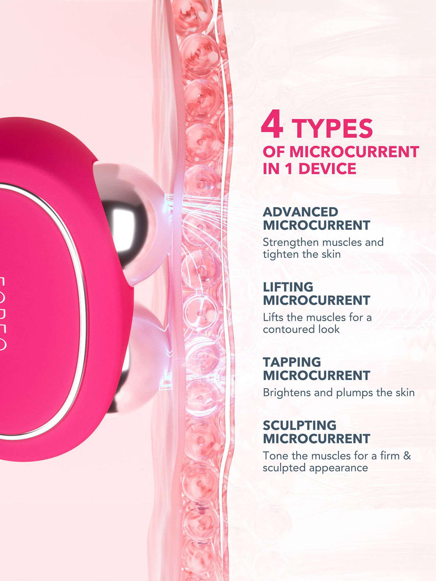 FOREO BEAR™ 2 Advanced Microcurrent Full-Facial Toning Device, Fuchsia
