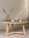 Nkuku Indali 4-6 Seater Round Mango Wood Dining Table, Natural