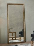 Nkuku Yadur Full Length Metal Frame Wall Mirror, 166.5 x 75.5cm, Brass
