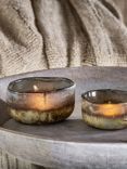 Nkuku Janka Glass Tealights, Set of 2, Charcoal