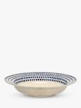 Nkuku Indigo Drop Ceramic Pasta Bowl, 23cm, Cream/Indigo