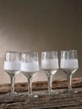 Nkuku Anara Etched Recycled Glass Wine Glass, Set of 4, 500ml, Clear