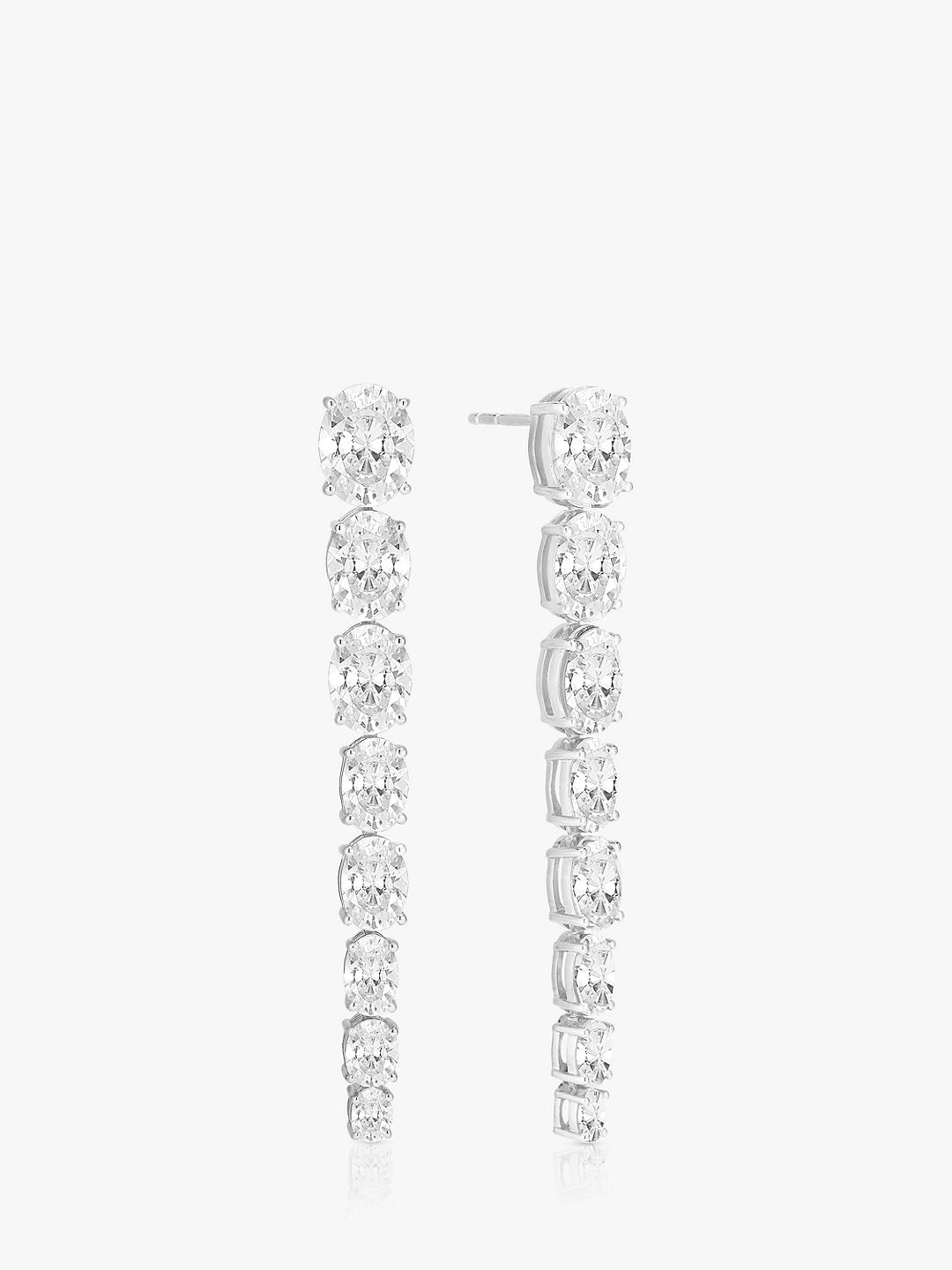 Sif Jakobs Jewellery Cubic Zirconia Drop Earrings, Silver/Clear