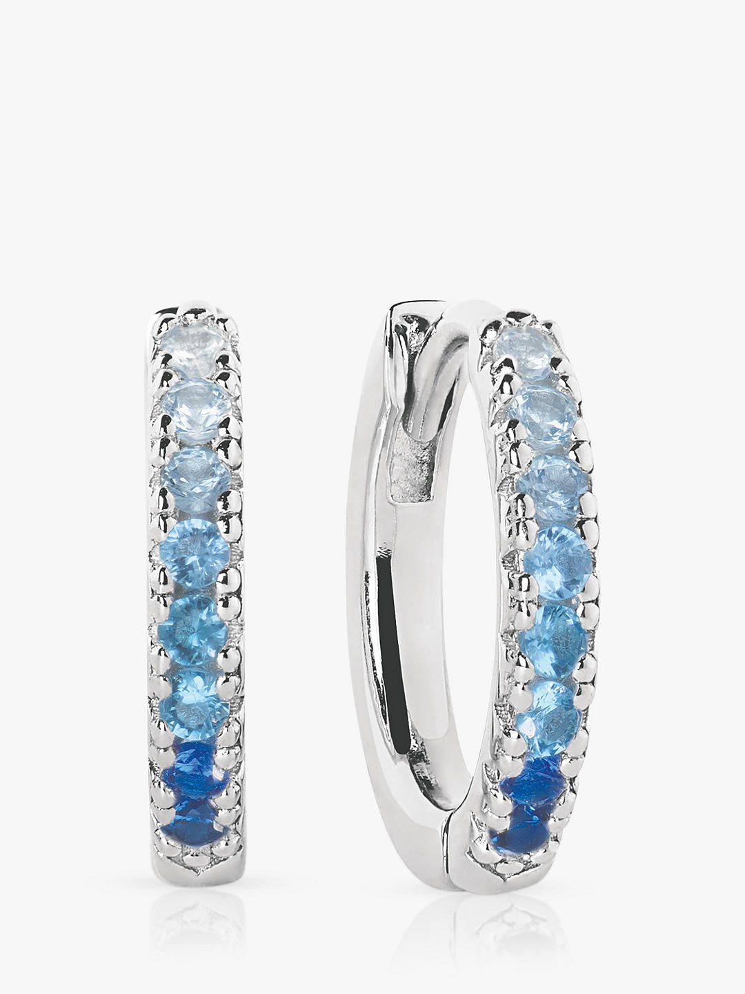 Sif Jakobs Jewellery Ellera Medio Gradient Cubic Zirconia Hoop Earrings, Silver/Blue