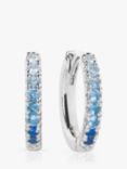 Sif Jakobs Jewellery Ellera Medio Gradient Cubic Zirconia Hoop Earrings, Silver/Blue