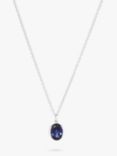 Sif Jakobs Jewellery Facet Cut Blue Zirconia Pendant Necklace, Silver
