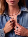Sif Jakobs Jewellery Facet Cut Blue Zirconia Pendant Necklace, Silver