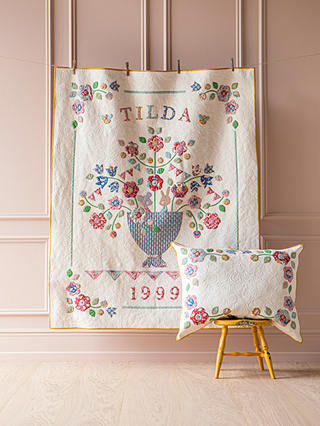 Tilda Autumn Bouquet Cotton Fabric, Teal