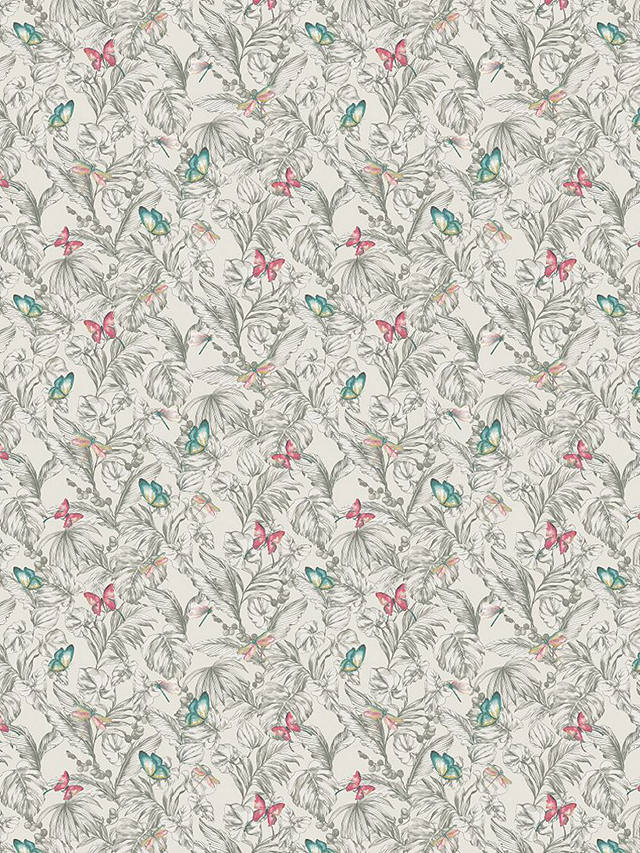 Clarke & Clarke Acadia Butterflies Cotton Fabric, Natural