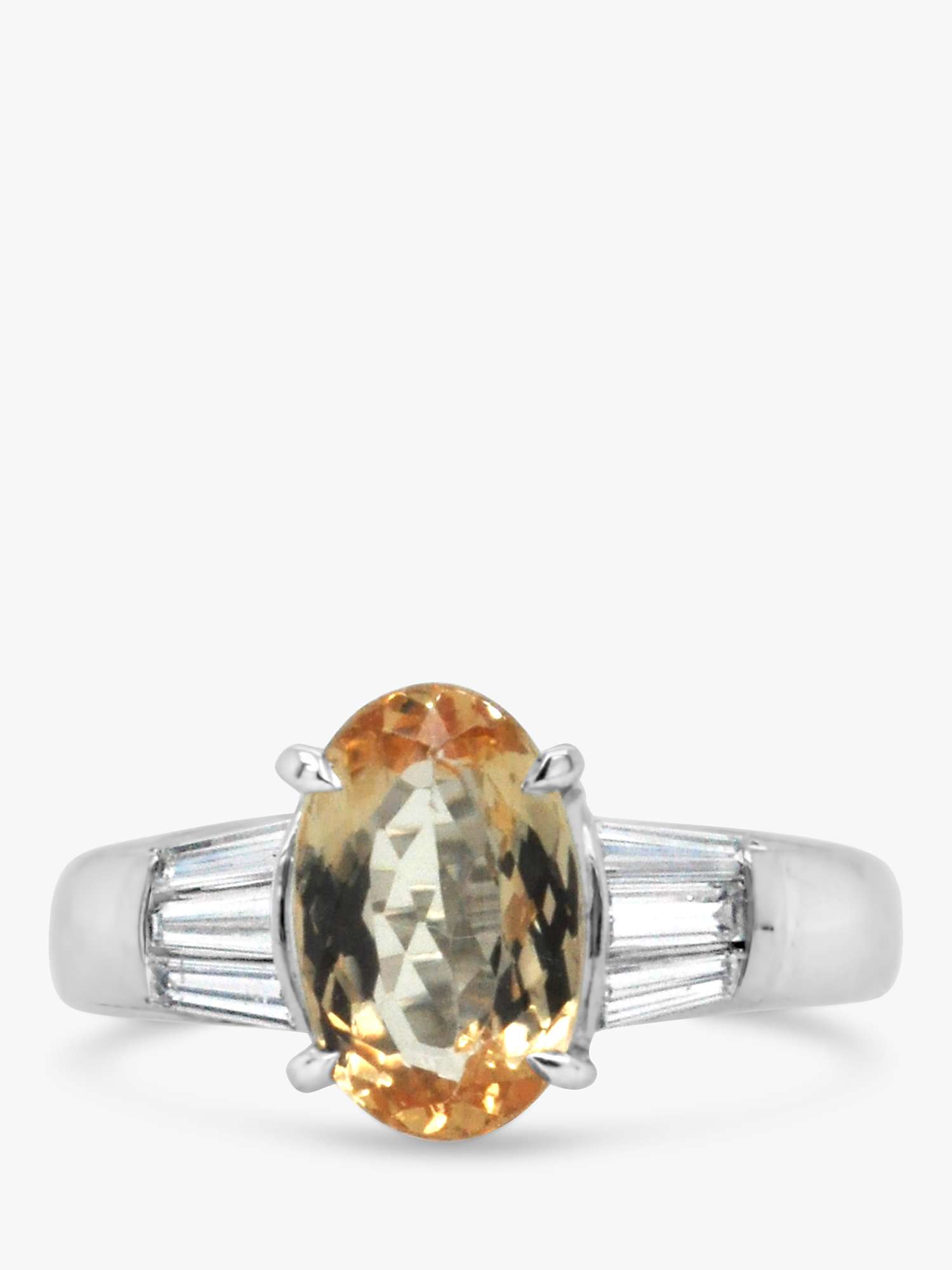 Buy Milton & Humble Jewellery Second Hand Platinum Topaz & Diamond Cocktail Ring Online at johnlewis.com