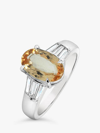 Milton & Humble Jewellery Second Hand Platinum Topaz & Diamond Cocktail Ring