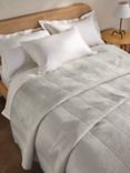 John Lewis Boutique Hotel Linear Quilted Bedspread, Cool Grey