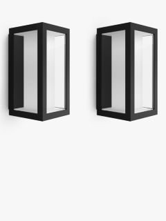 Philips Hue Impress Slim Outdoor Wall Light, Pack of Two, Anthracite