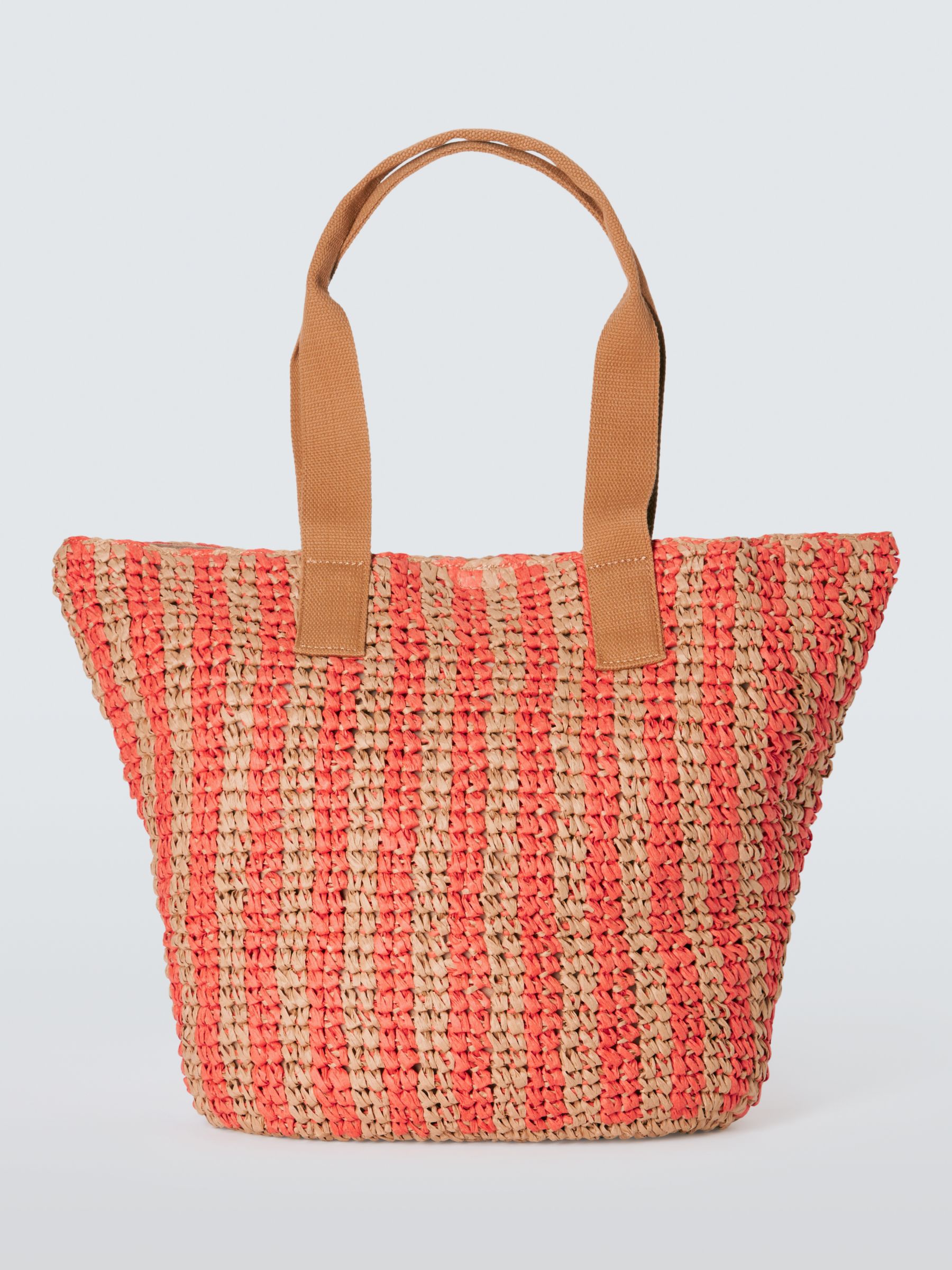 Buy John Lewis ANYDAY Raffia Tote Bag, Coral/Natural Online at johnlewis.com