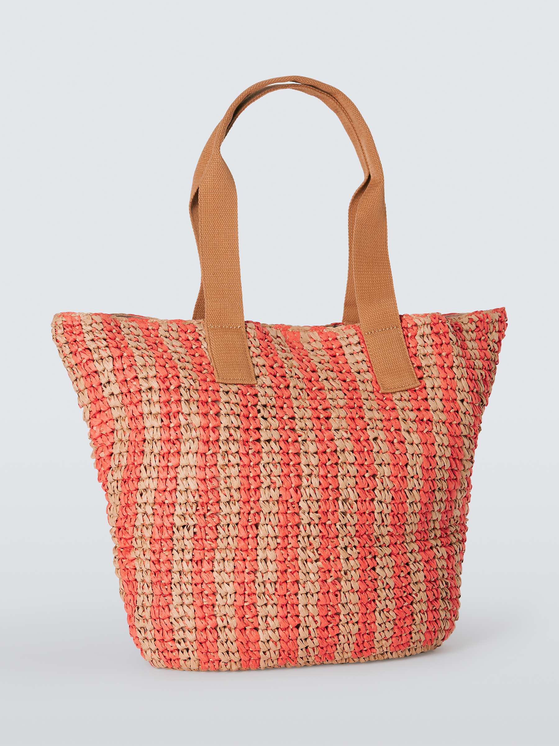 Buy John Lewis ANYDAY Raffia Tote Bag, Coral/Natural Online at johnlewis.com