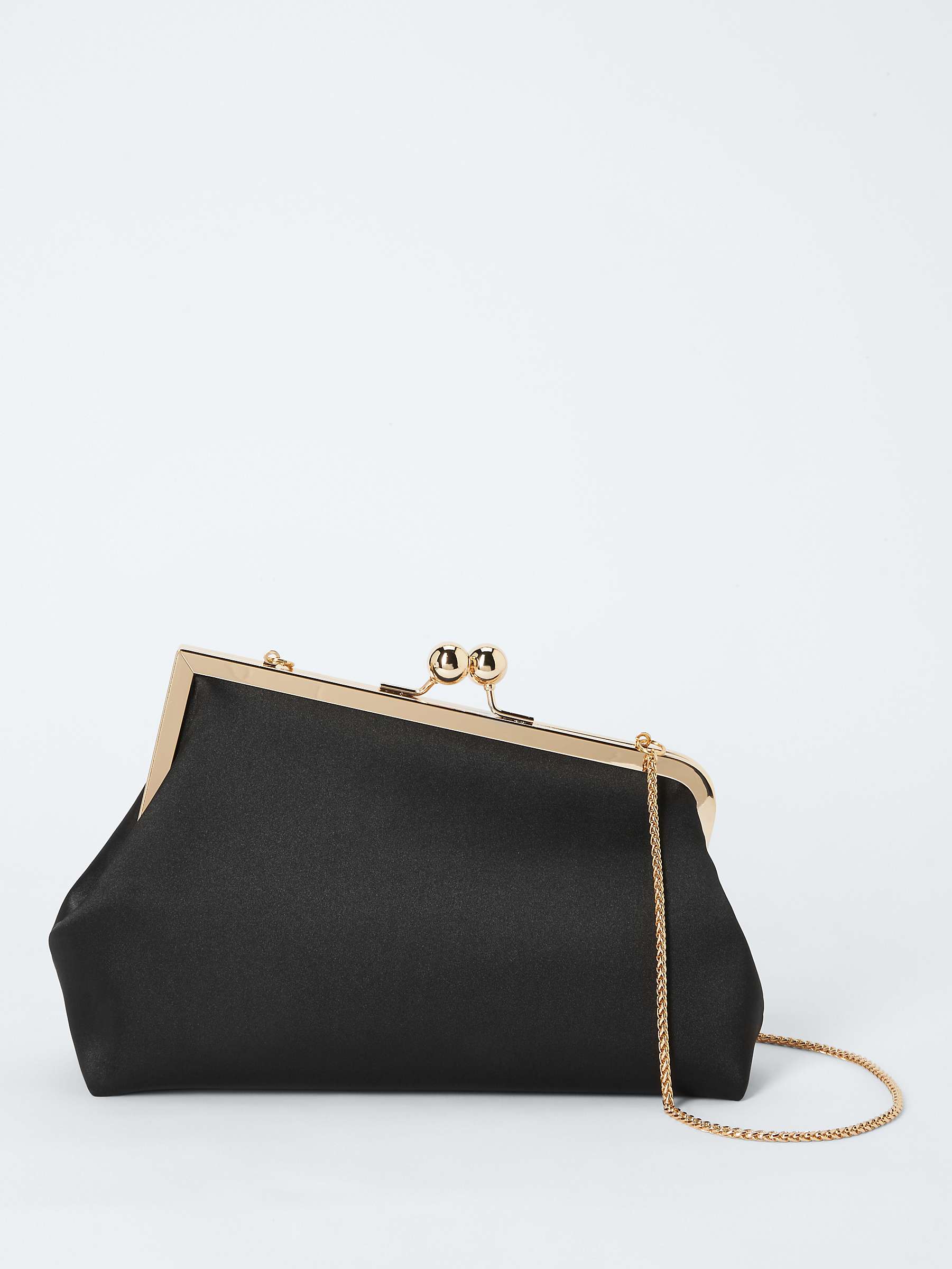 Buy John Lewis Asymmetrical Satin Clutch Bag, Black Online at johnlewis.com