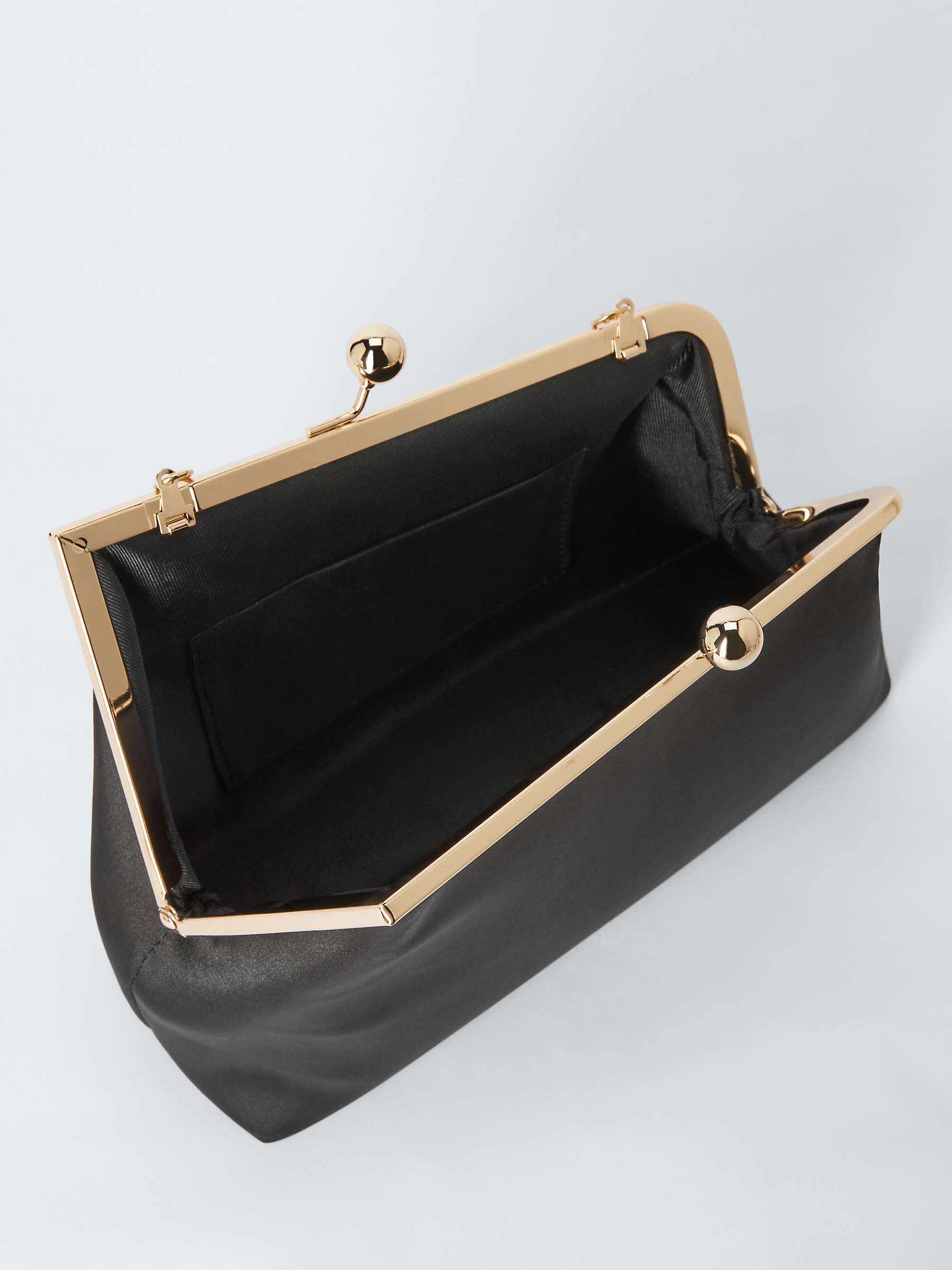 Buy John Lewis Asymmetrical Satin Clutch Bag, Black Online at johnlewis.com