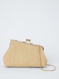 John Lewis Asymmetrical Raffia Clutch Bag, Natural