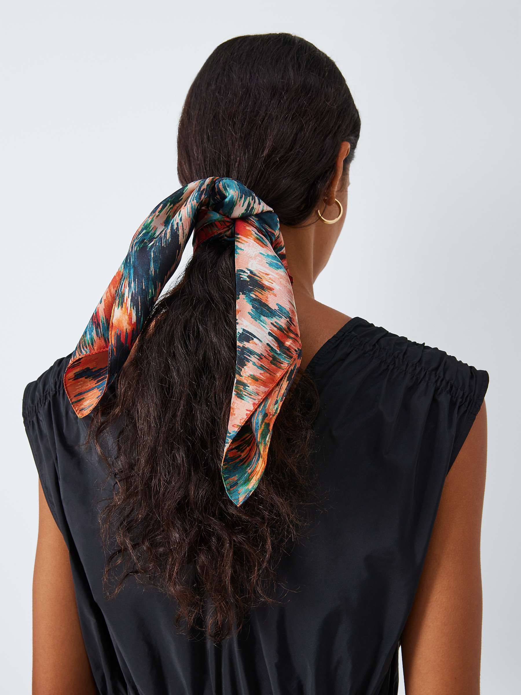 Buy John Lewis Ikat Print Silk Scarf, Raw Sienna Online at johnlewis.com