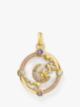 THOMAS SABO Cosmic Talisman Crescent Moon Enamel Pendant, Gold