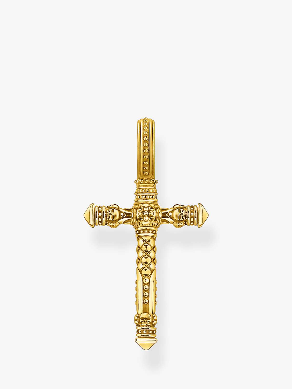 Buy THOMAS SABO Textured Cross Pendant, Gold Online at johnlewis.com