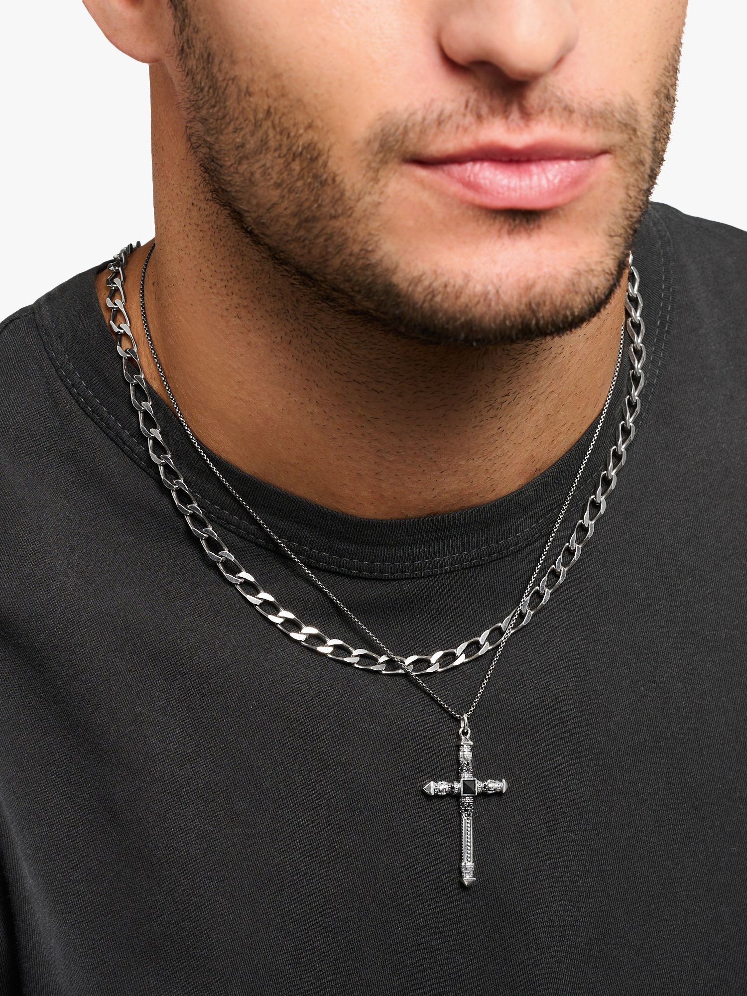 Buy THOMAS SABO Men's Curb Link Chain, Silver Online at johnlewis.com