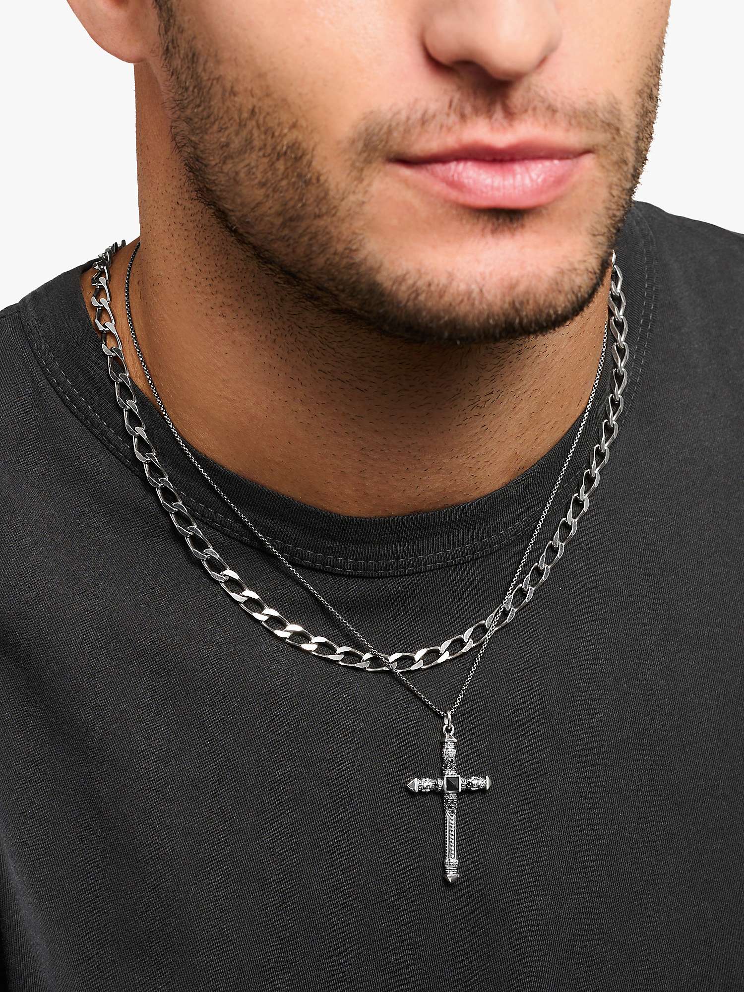 Buy THOMAS SABO Cross Skull Pendant Necklace, Silver Online at johnlewis.com