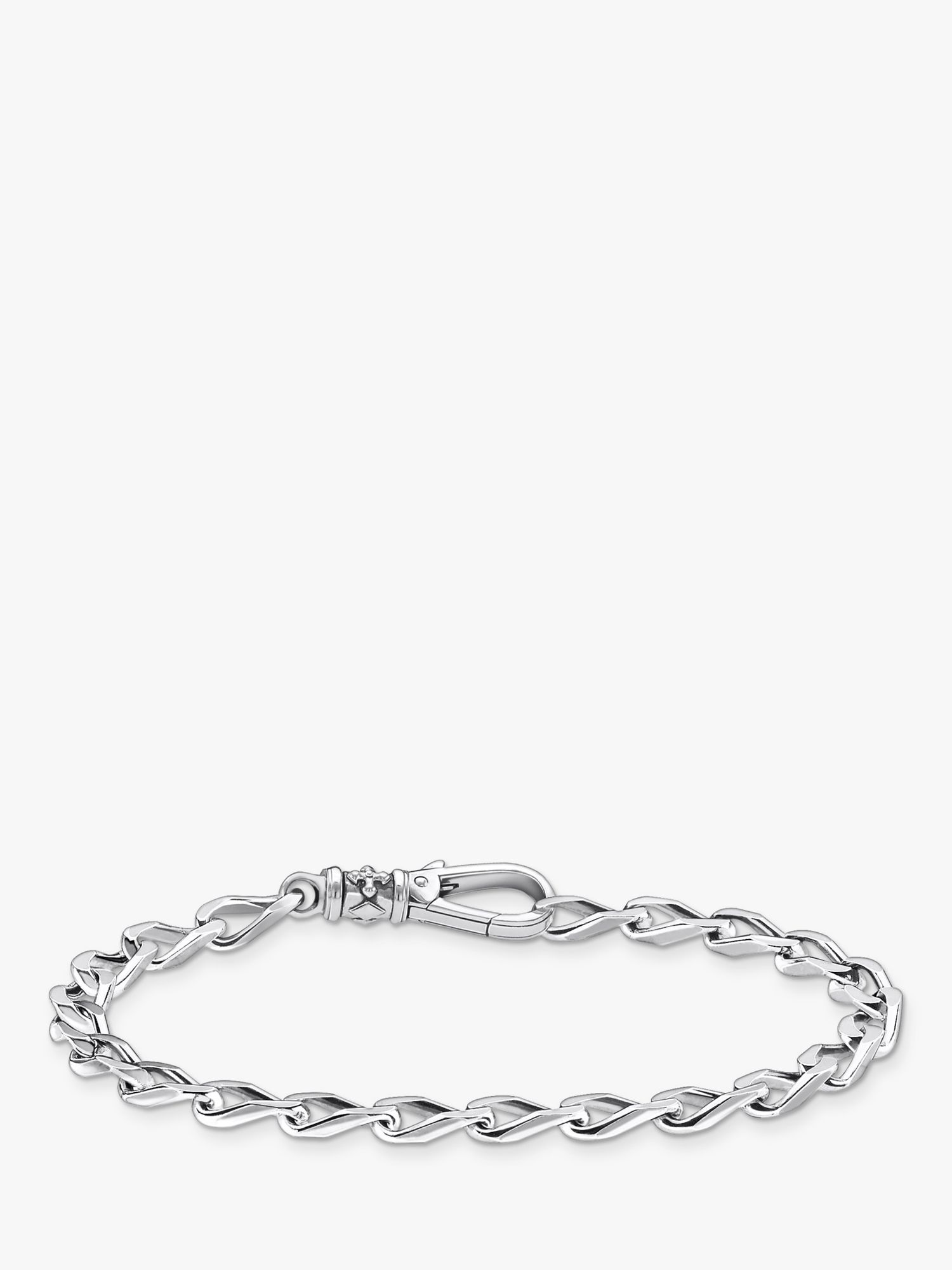 THOMAS SABO Facetted Curb Chain Bracelet, Silver at John Lewis & Partners