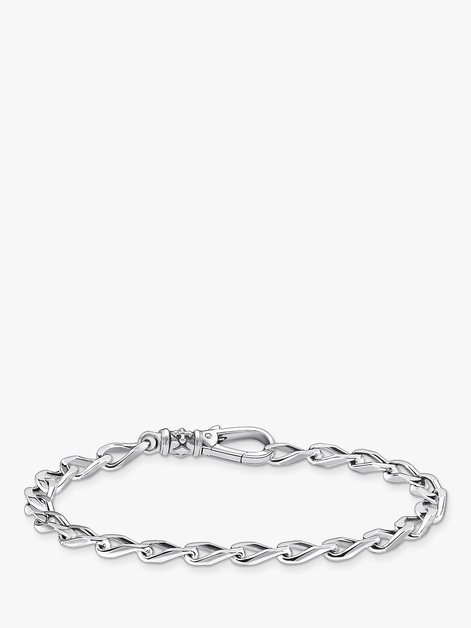 Buy THOMAS SABO Facetted Curb Chain Bracelet, Silver Online at johnlewis.com