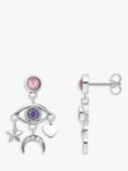 THOMAS SABO Lucky Eye Zirconia Drop Earrings, Silver