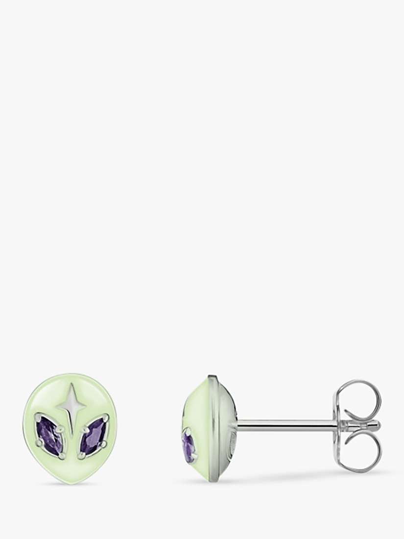 Buy THOMAS SABO Alien Enamel Stud Earrings, Silver Online at johnlewis.com