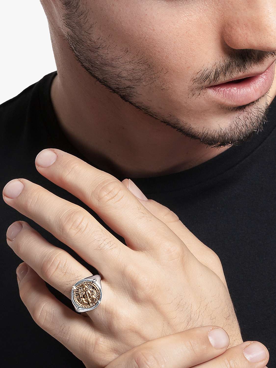 Buy THOMAS SABO Unisex Lucky Charm Signet Ring, Silver/Gold Online at johnlewis.com