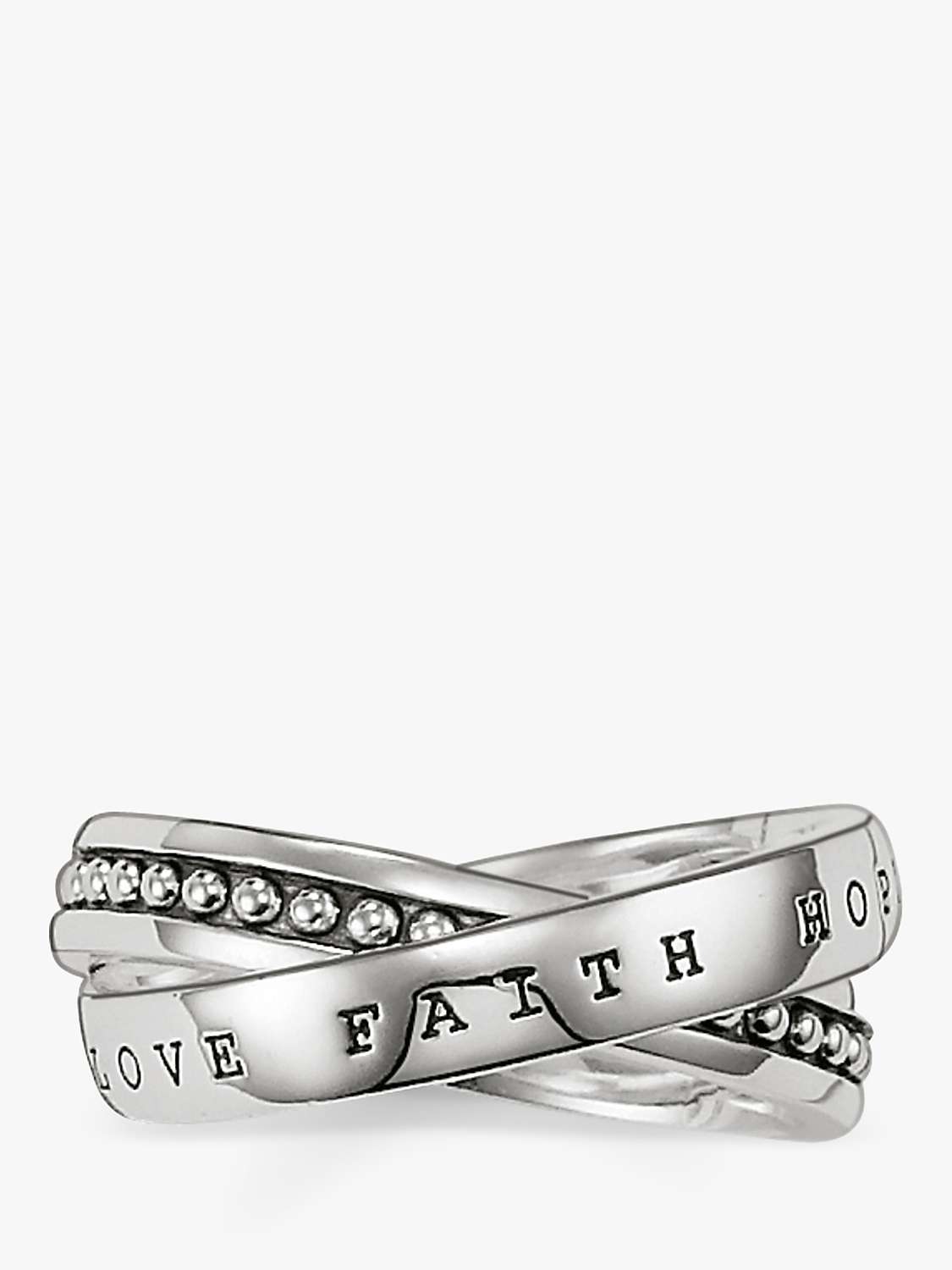 Buy THOMAS SABO Men's Rebel At Heart Love, Faith & Hope Double Band Ring, Silver Online at johnlewis.com