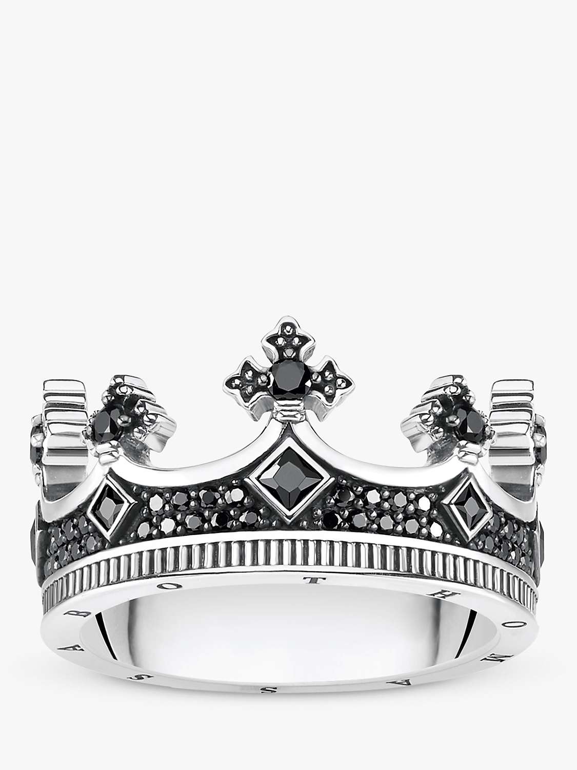 Buy THOMAS SABO Men's Zirconia Crown Ring, Silver Online at johnlewis.com