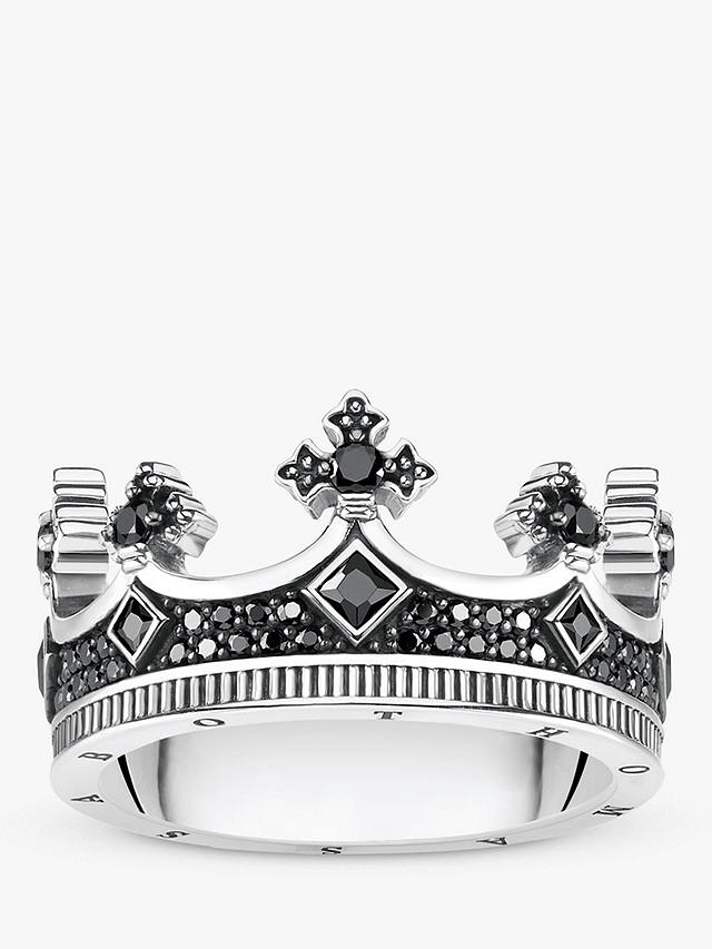 THOMAS SABO Men's Zirconia Crown Ring, Silver