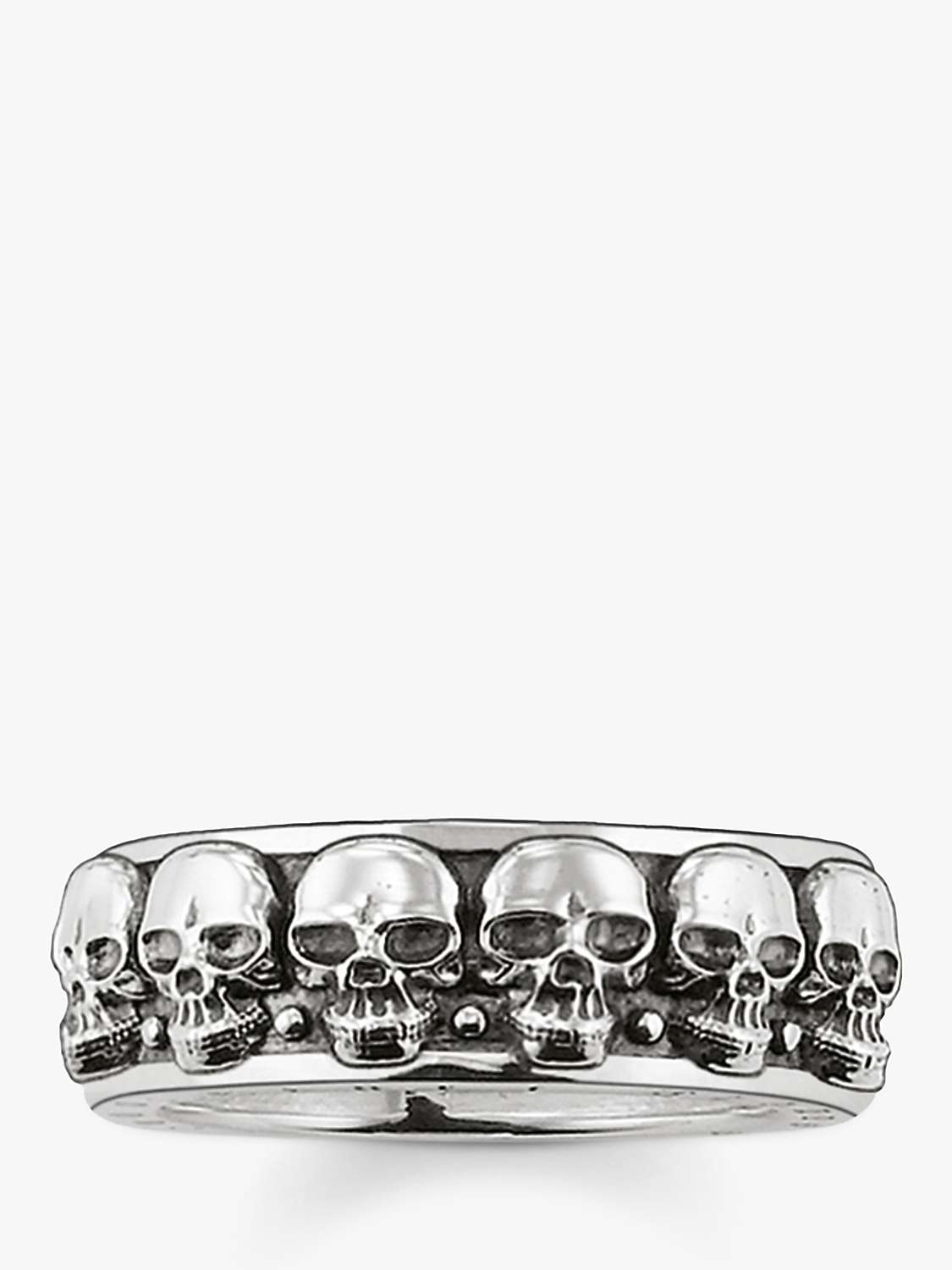 Buy THOMAS SABO Men's Rebel At Heart Skull Ring, Silver Online at johnlewis.com