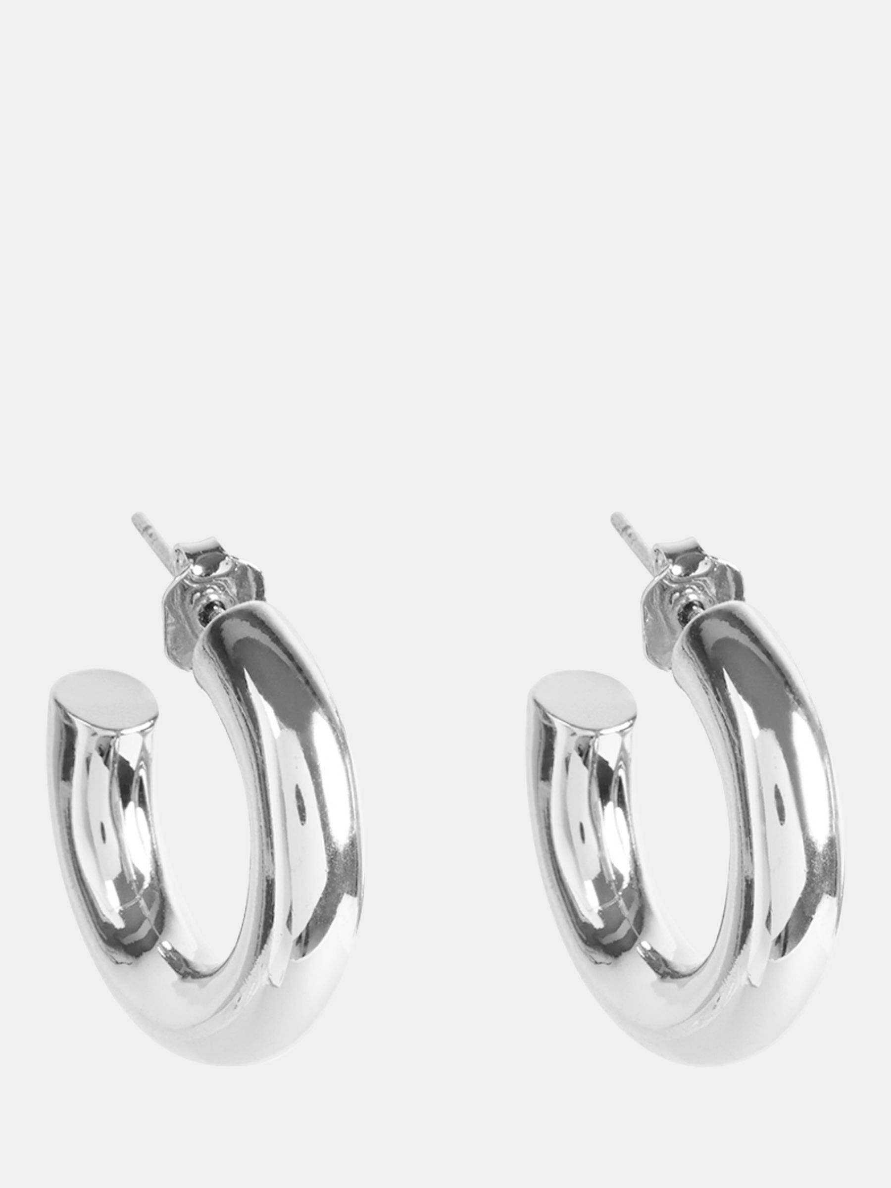 HUSH Cleo Chunky Hoop Earrings, Silver at John Lewis & Partners