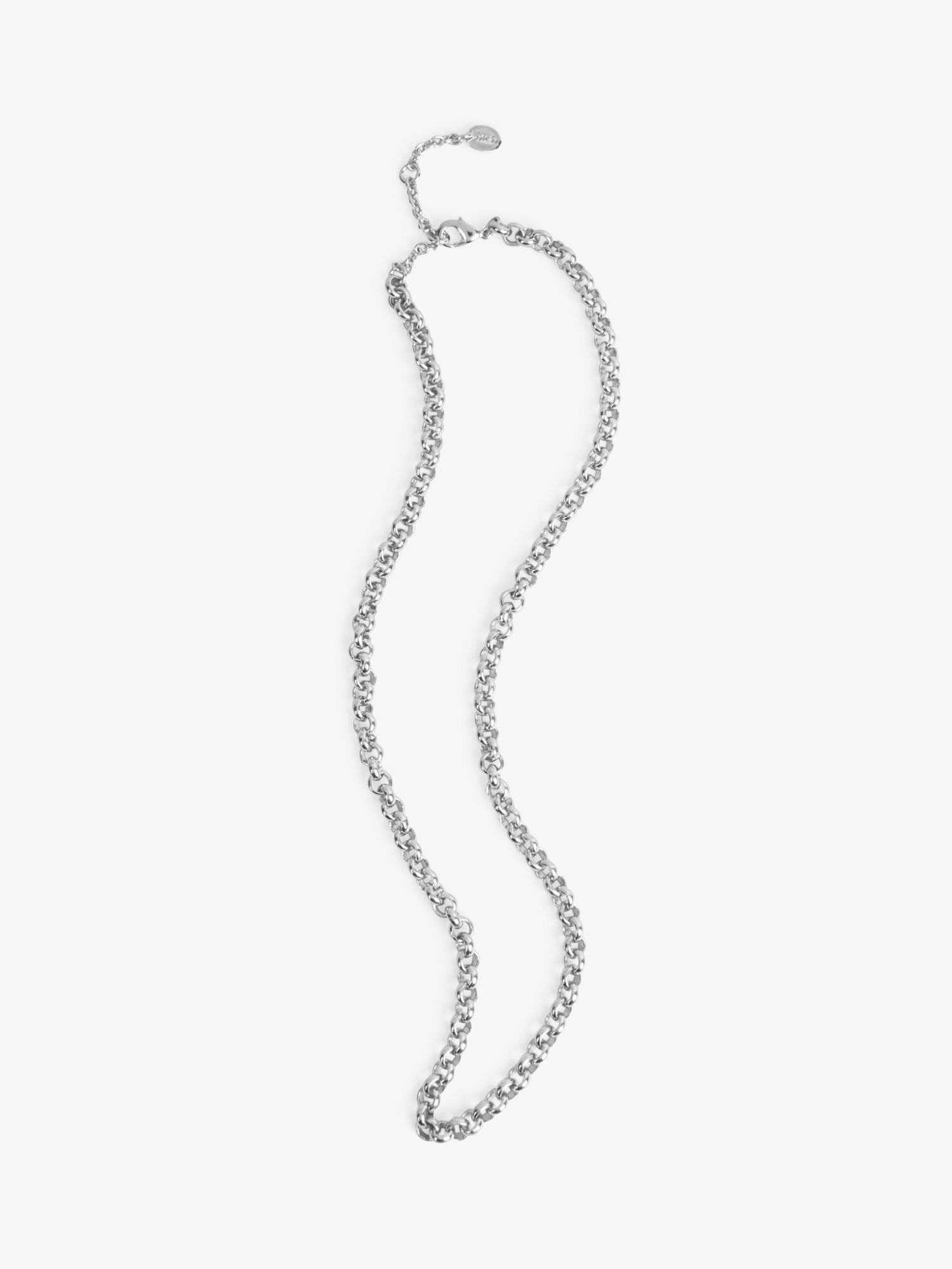 HUSH Maia Rolo Chain Necklace, Silver at John Lewis & Partners