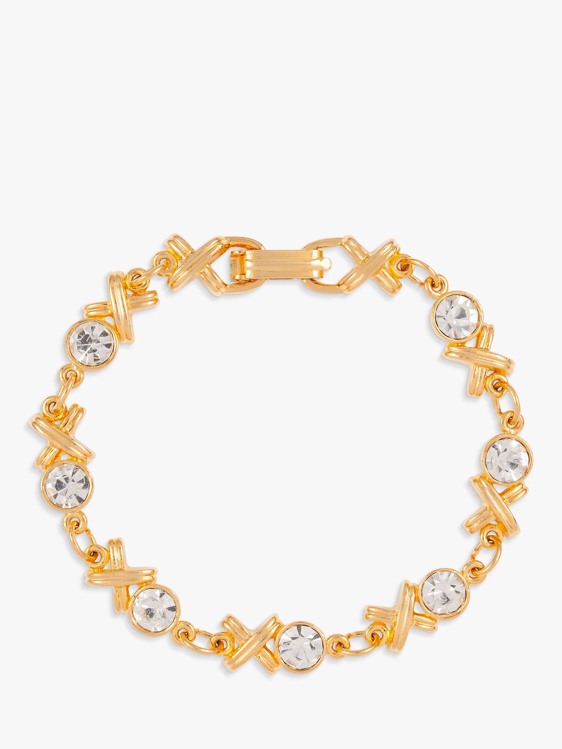 Buy Susan Caplan Vintage Rediscovered Gold Plated Swarovski Crystal XO Bracelet, Dated Circa 1960s, Gold Online at johnlewis.com