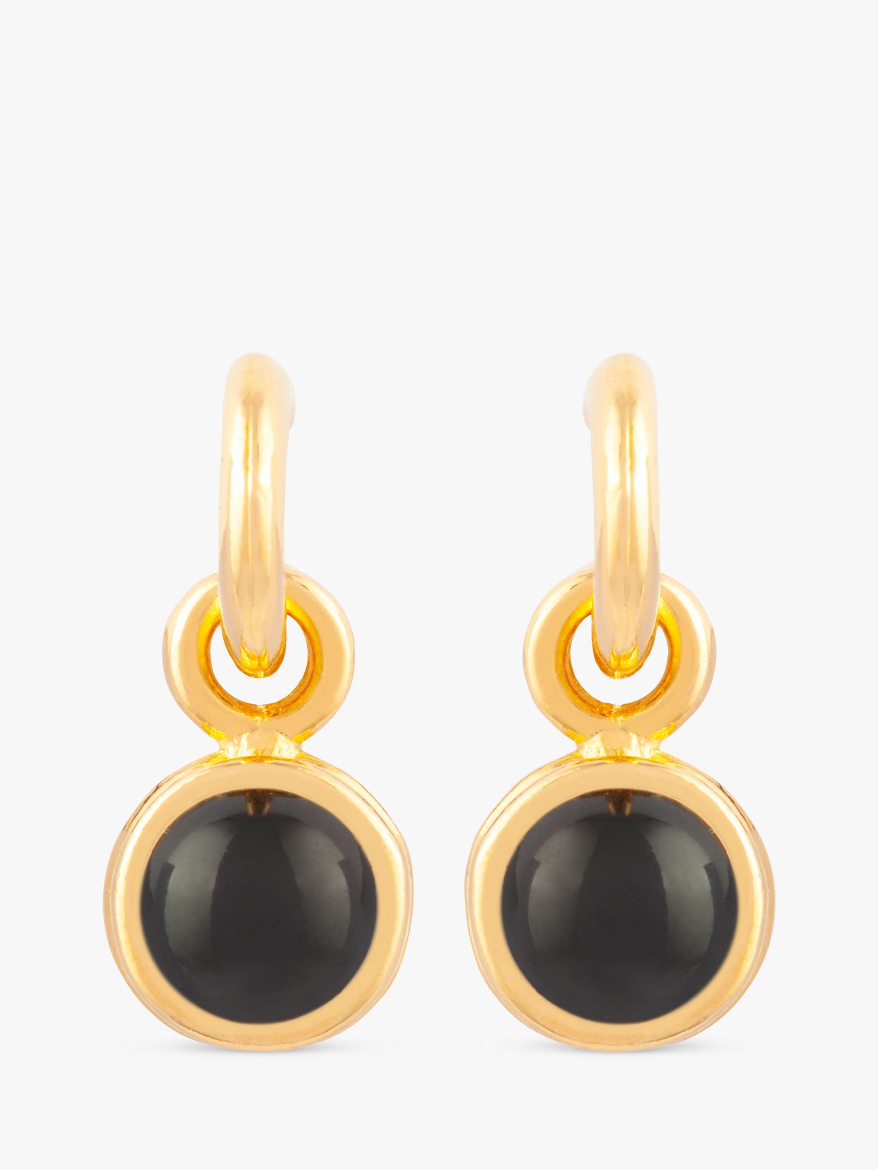 Buy Susan Caplan Vintage Rediscovered Collection Drop Hoop Earrings, Dated Circa 1990s, Gold/Black Online at johnlewis.com