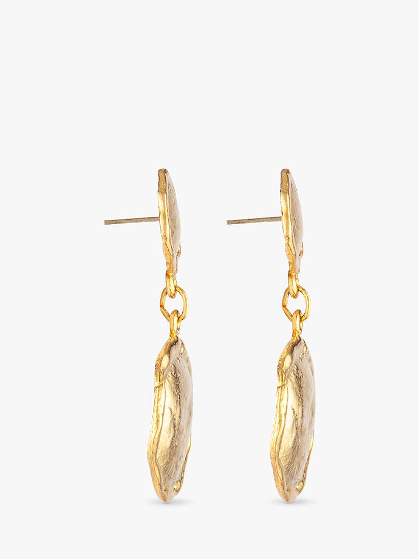 Buy Susan Caplan Vintage Rediscovered Collection Gold Plated Textured Drop Earrings, Gold Online at johnlewis.com