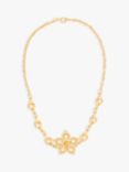 Susan Caplan Vintage Rediscovered Collection Gold Plated Faux Pearl Floral Necklace, Gold