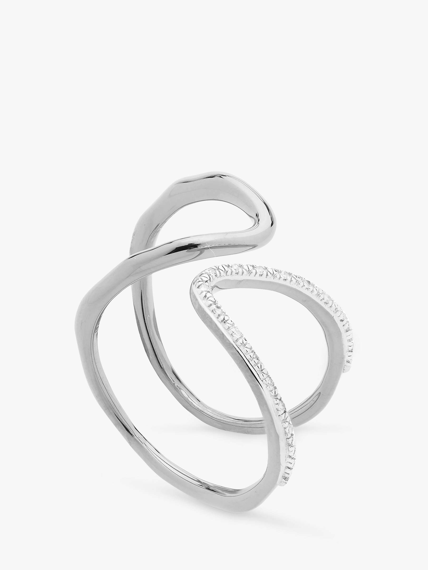 Buy Monica Vinader Riva Diamond Wrap Ring, Silver Online at johnlewis.com