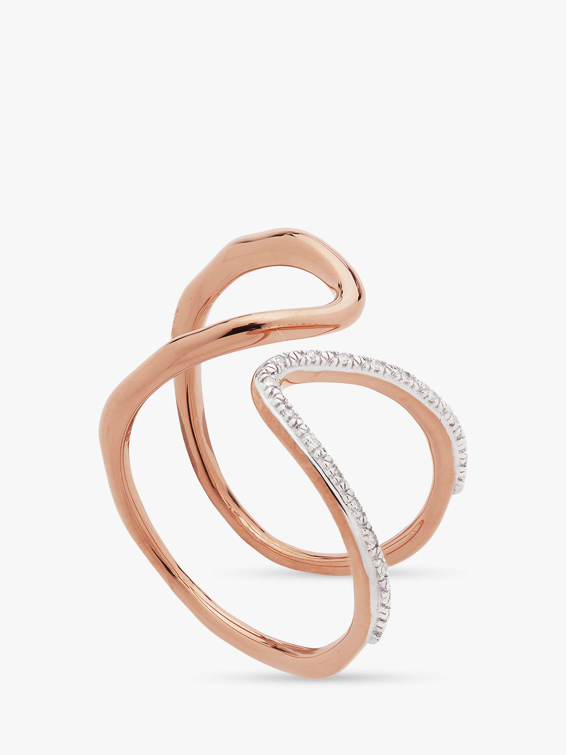 Buy Monica Vinader Riva Diamond Wrap Ring, Rose Gold Online at johnlewis.com